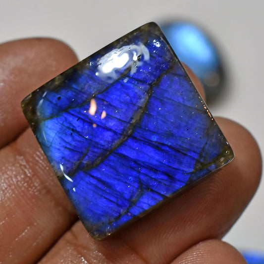 Natural Blue Labradorite Cabochons – Handmade Polished Gemstones for Jewelry