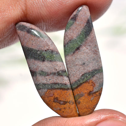 Rare Indonesian Bloodstone Pair – Fancy Shape Designer Gemstone for Earring Making
