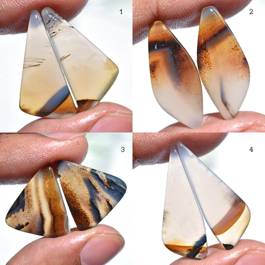 Natural Agate Earrings Pair – Amazing Agate Gemstone Matching Pair