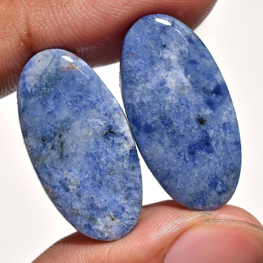 Stunning Sodalite Pair - Fancy Shaped Smooth Gemstones for Earrings