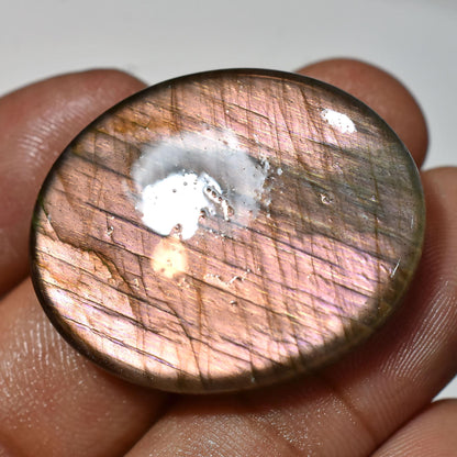 Labradorite Gemstone - Oval Shape Flashy Labradorite Smooth Stone, Loose Polish Flat Back Cabochon For Pendant Making
