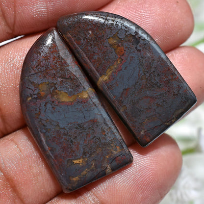 Iron Tiger Earring Pair Set – Loose Iron Tiger Eye Cabochons for Jewelry Making