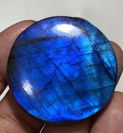 100% Natural Blue Fire Labradorite Smooth Cabochon –  Round & Oval Loose Stones