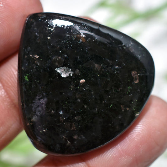 Wonderful Quality Nuummite Cabochon, Golden Gemstones from Greenland