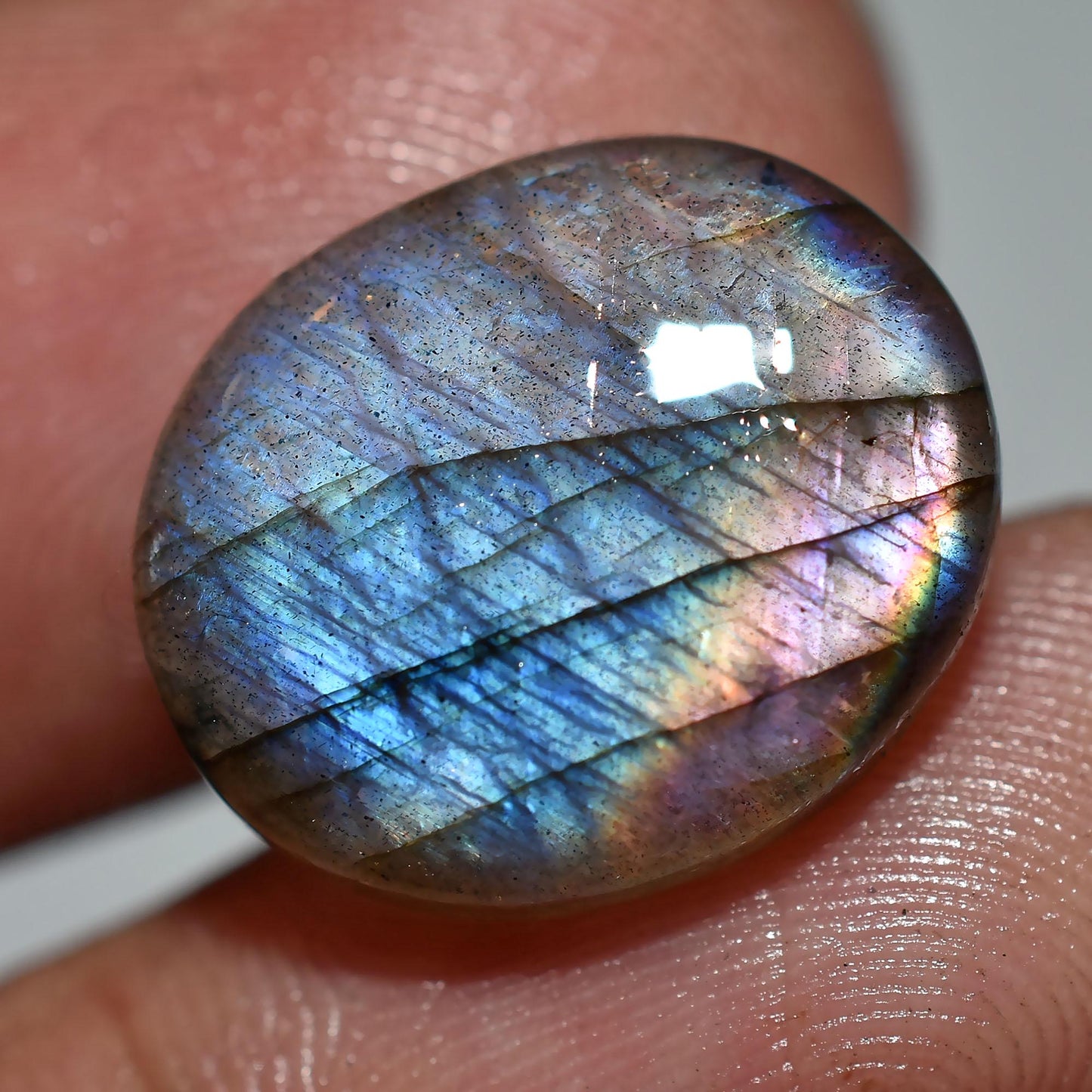 Purple Labradorite Gemstone – Mixed Shapes, Smooth Flat Back Blue Crystal for Rings