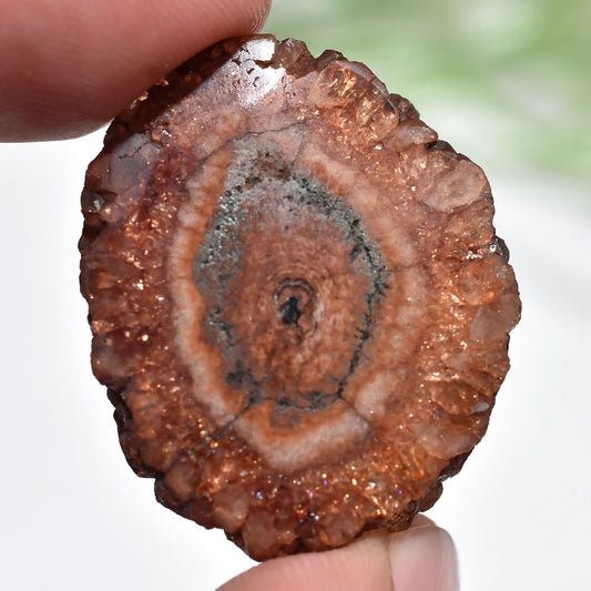Solar Quartz Cabochon - Brown Flat Back Druzy Gemstone for Jewelry Making