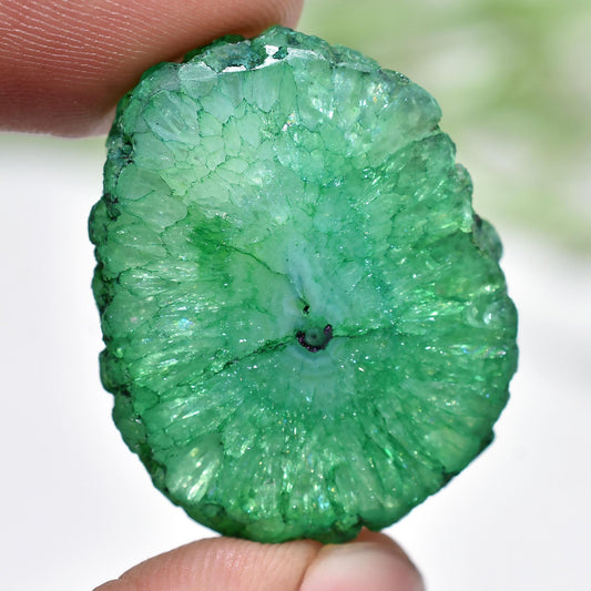 Druzy Quartz Crystal Stone - Green Solar Quartz Cabochon