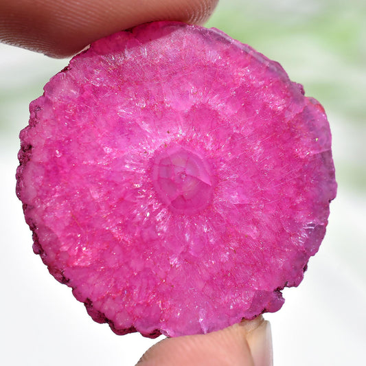 Pretty Pink Solar Quartz Cabochon - Round Loose Stone for DIY Jewelry