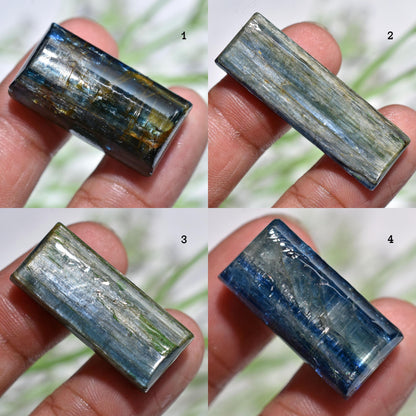 Natural Blue Kyanite Gemstone – Rectangle Smooth Polished Cabochon for Jewelry Making