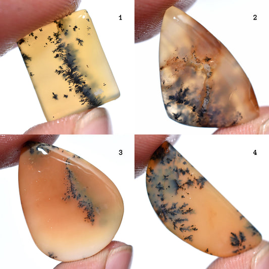 Beautiful Yellow Dendrite Cabochon - Mixed Shape Smooth Polished Opal Stone