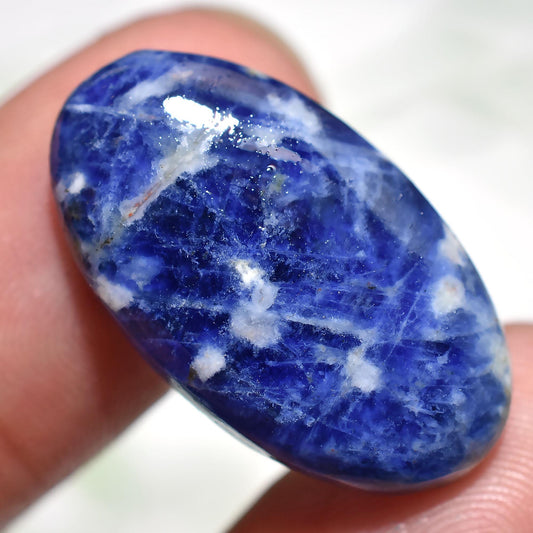 Natural Blue Sodalite Cabochon – Oval Shaped Smooth Gemstone for Pendant