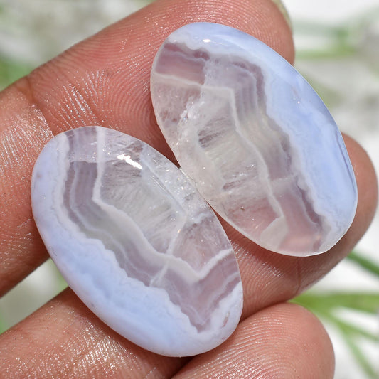 Blue Lace Agate Earring Pairs, Semi-Precious Gemstone Pairs for Jewelry Making