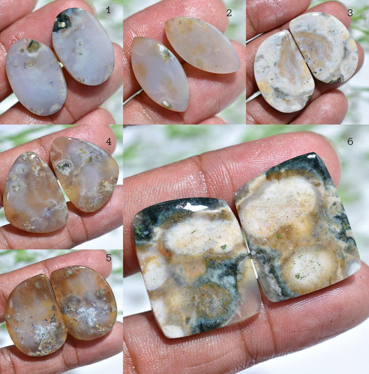 Ocean Jasper Pair – Natural Mixed Shape Stones for Earrings
