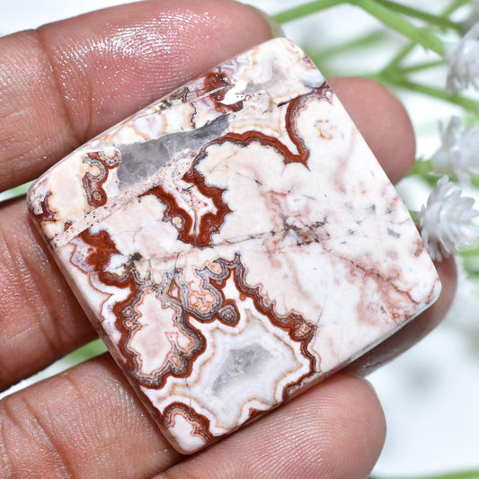 Stunning Rosetta Jasper Gemstone - Square Shape Flat Back Designer Loose Cabochon