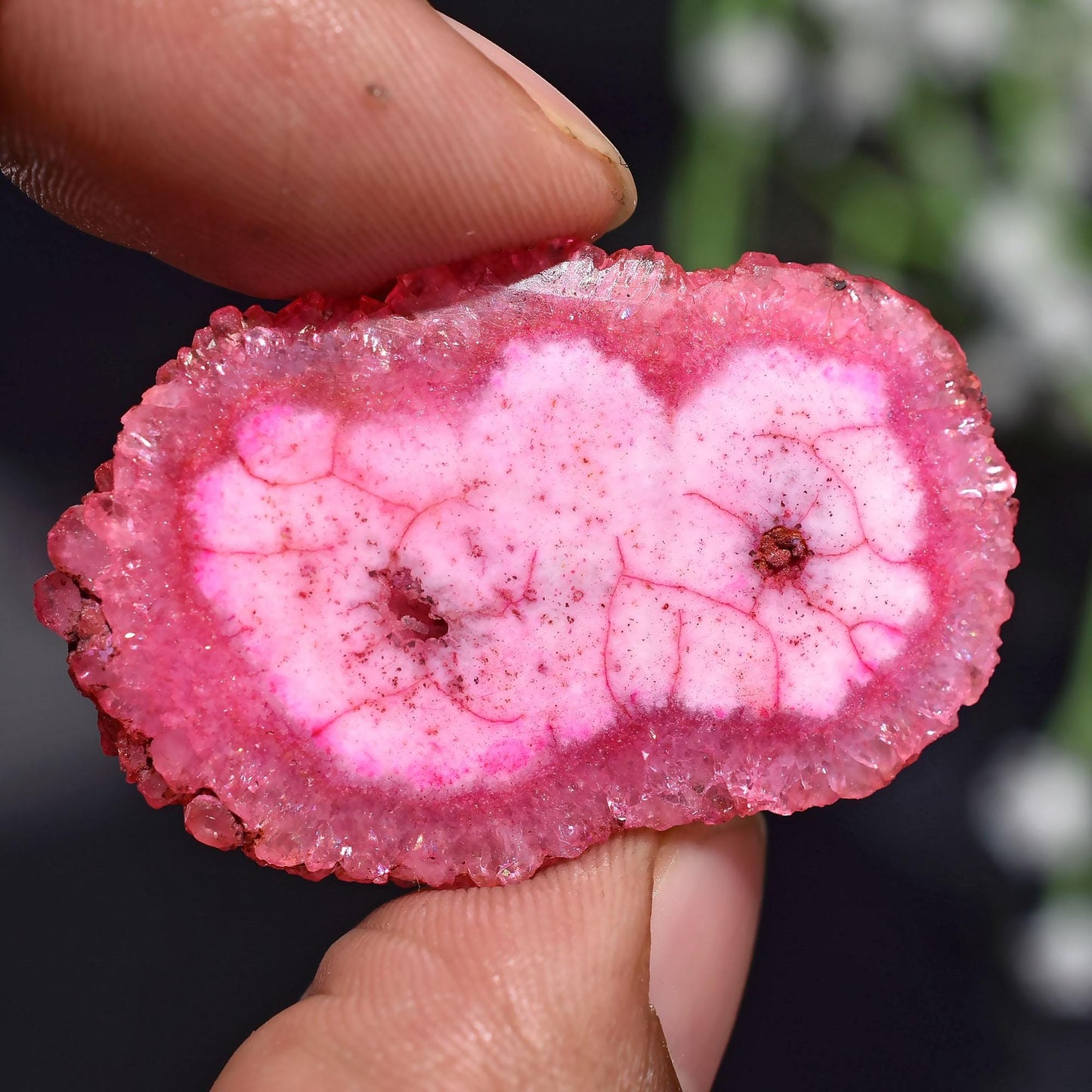 Unique Solar Quartz Slice Gemstone – Handmade Stalactite Quartz Cabs