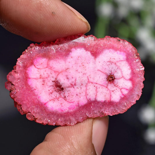 Unique Solar Quartz Slice Gemstone – Handmade Stalactite Quartz Cabs