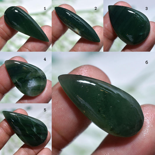 Wholesale Green Jade Gemstone Cabochons, Natural Jade Green Stone for Pendant