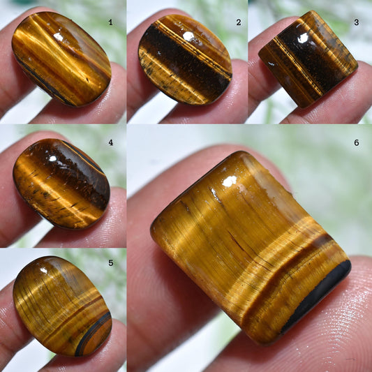 Top Quality Tiger Eye Gemstone - Natural Brown Yellow Flashy Loose Cabochon for Jewelry