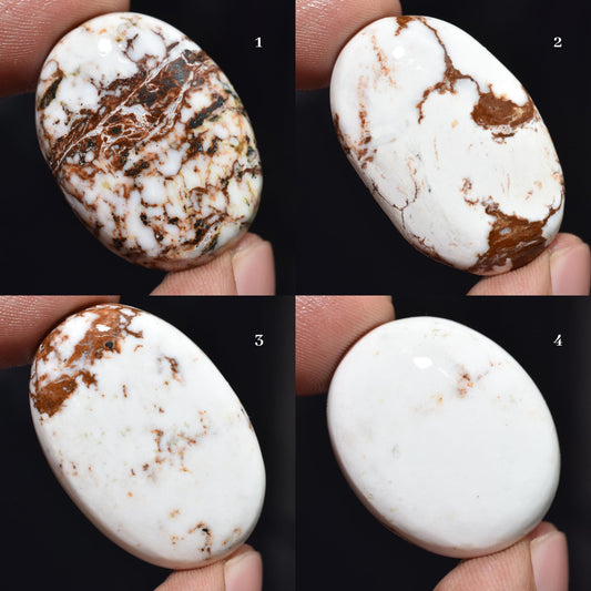 Wild Horse Cabochon - Smooth Oval Shaped Magnesite Gemstone for Jewelry