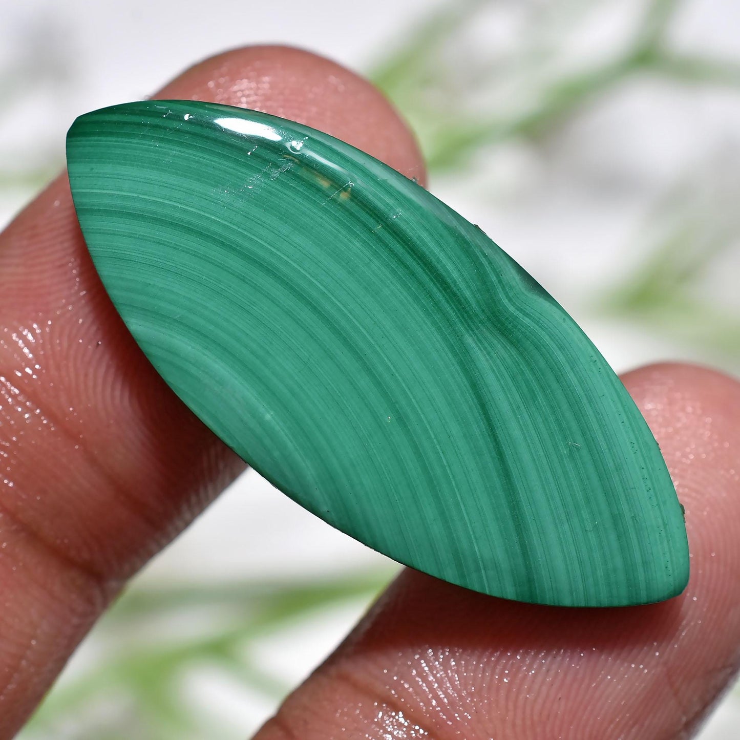 Natural Marquise Malachite Smooth Gemstone, Jewelry Making & Collecting