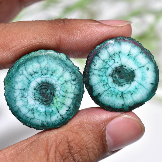 Solar Quartz Slice Gemstone Pairs – Loose Stalactite Earrings Pair, Wholesale Gems