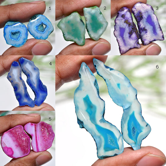 Unique Solar Quartz Pair - Fancy Window Druzy Matched Pair