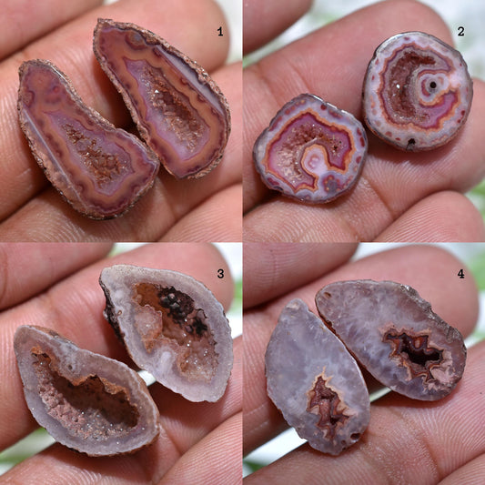 Brown Solar Quartz Gemstone Pair – Window Druzy Solar Slice Pairs for DIY Earrings