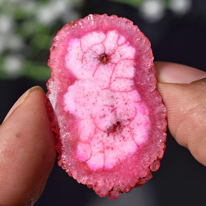 Unique Solar Quartz Slice Gemstone – Handmade Stalactite Quartz Cabs