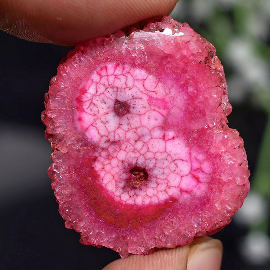 Pink Solar Quartz Gemstone - Wholesale Dyed Geode Agate Stalactite Slice for Pendant