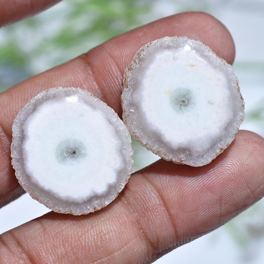 Rare Solar Quartz Pair - Natural White Solar Quartz Gemstone Pair