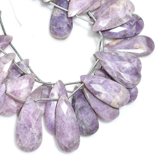 Royal Violet Faceted Glow Kammererite Teardrop Gemstone  Beads For Wholesale Jewellery
