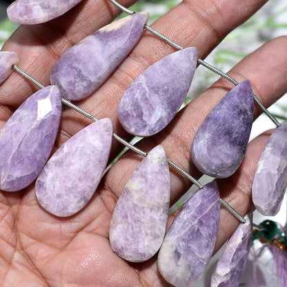 Royal Violet Faceted Glow Kammererite Teardrop Gemstone  Beads For Wholesale Jewellery