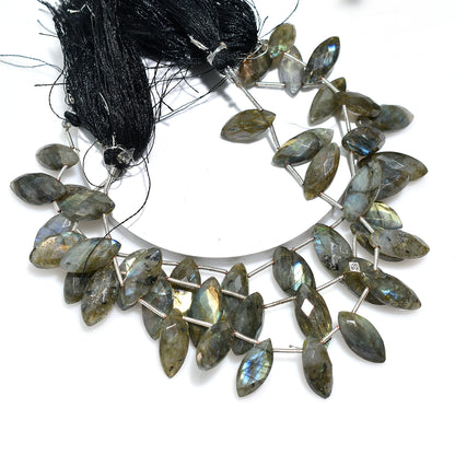 Mystic Labradorite Faceted Marquise Beads – Wholesale Flashy Gemstone Strand For DIY Jewelry