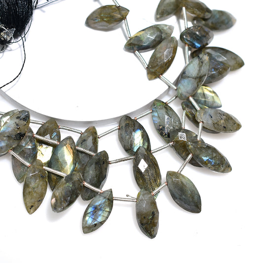 Mystic Labradorite Faceted Marquise Beads – Wholesale Flashy Gemstone Strand For DIY Jewelry