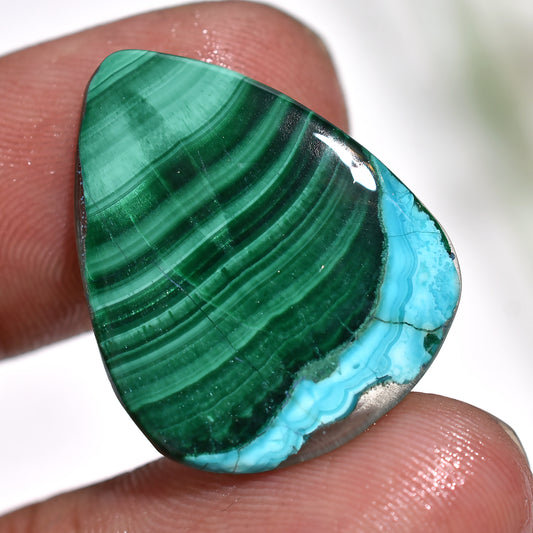 Stunning Pear Azurite Malachite Cabochon – Natural Gemstone for Custom Designs