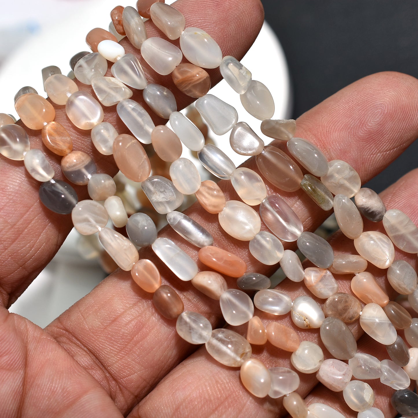 Celestial Glow Pastel Moonstone Nuggets – Soft Gemstones for Jewelry Making