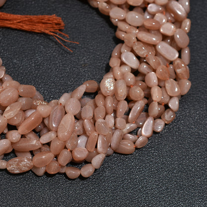 Peach Glow Moonstone Beads – Semi Precious Gemstone Nuggets for Design