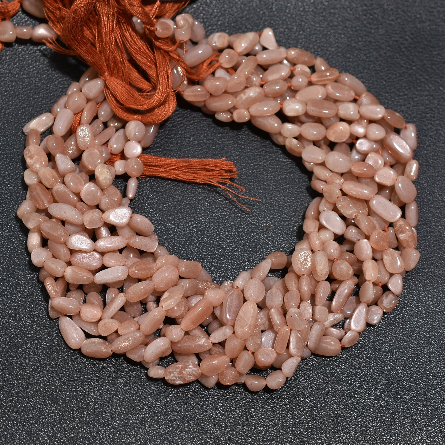 Peach Glow Moonstone Beads – Semi Precious Gemstone Nuggets for Design