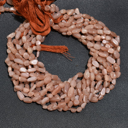 Peach Glow Moonstone Beads – Semi Precious Gemstone Nuggets for Design