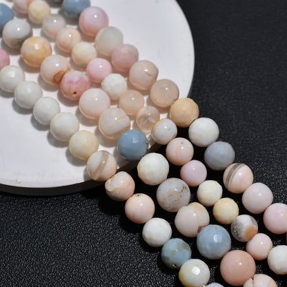 Earthy Pastel Multi Opal Gemstone Round Beads – Natural Plain & Smooth Polished Strand