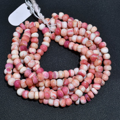 Dark & Pastel Pink Opal Gemstone Beads – Smooth Rondelle Beads for Delicate Jewelry