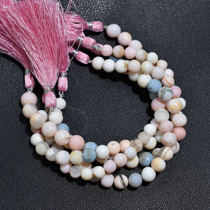 Earthy Pastel Multi Opal Gemstone Round Beads – Natural Plain & Smooth Polished Strand