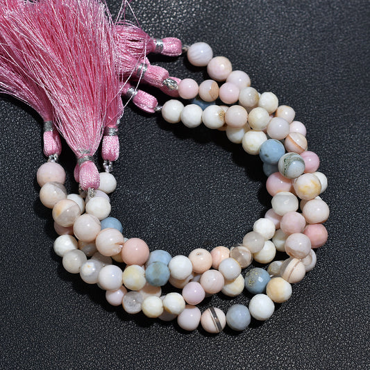 Earthy Pastel Multi Opal Gemstone Round Beads – Natural Plain & Smooth Polished Strand
